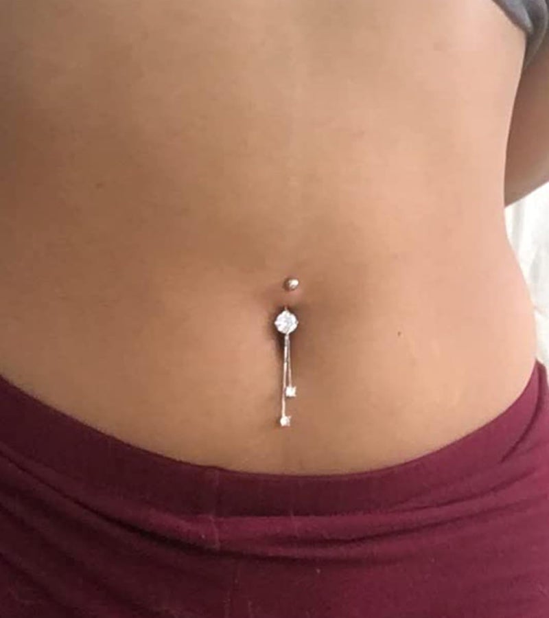 QWALIT Belly Button Rings 14G Surgical Steel Belly Rings CZ Opal Navel Piercing Jewelry for Women Girls 3/8" 10mm Silver Rose Gold - Image 4
